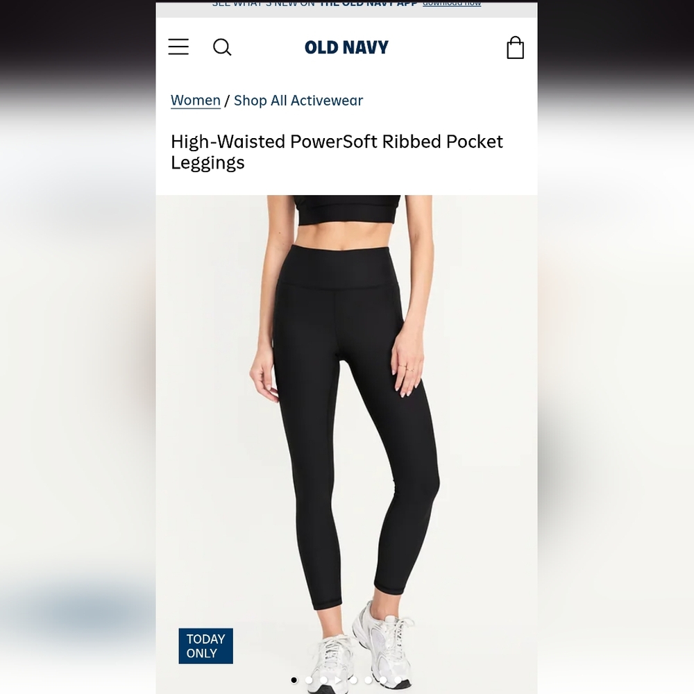 Old Navy High-Waisted PowerSoft Ribbed Pocket Leggings